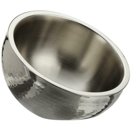 LEEBER Elegance Hammered Stainless Steel Dual Angle Doublewall Serving Bowl - 12 in. 72684